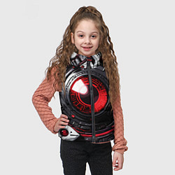 Детский жилет Красная сфера киберпанк, цвет: 3D-красный — фото 2