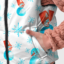 Детский жилет Зимний новогодний узор со снеговиками и снежинками, цвет: 3D-светло-серый — фото 2