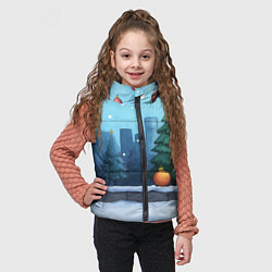 Детский жилет Елки и елочные игрушки, цвет: 3D-светло-серый — фото 2