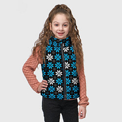 Детский жилет Бело-голубые звёзды на чёрном фоне, цвет: 3D-красный — фото 2