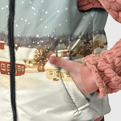 Детский жилет Дома и снежное небо, цвет: 3D-черный — фото 2