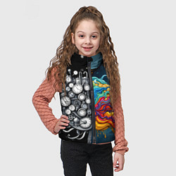 Детский жилет Креативный мозг, цвет: 3D-светло-серый — фото 2