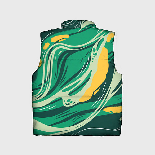 Детский жилет Абстрактные полосы в зелёных тонах / 3D-Черный – фото 2