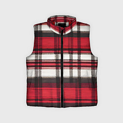 Детский жилет Красно-белая ткань в клетку, цвет: 3D-красный