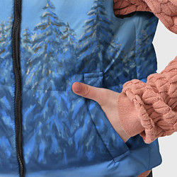 Детский жилет Ёлки под снегом в лесу, цвет: 3D-светло-серый — фото 2