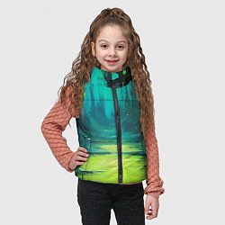 Детский жилет Зелёная кислотная абстракция, цвет: 3D-красный — фото 2