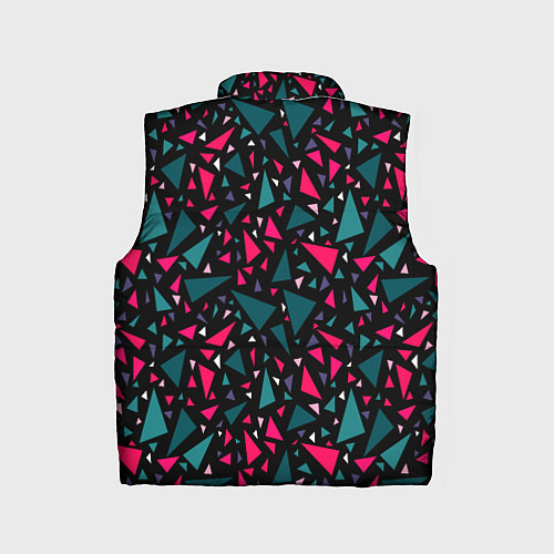Детский жилет Синие красные треугольники на черном фоне / 3D-Красный – фото 2