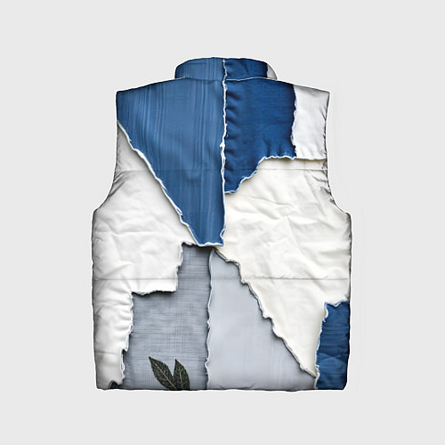 Детский жилет Сине-белый пэчворк / 3D-Красный – фото 2