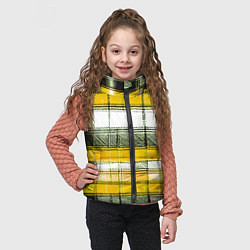 Детский жилет Чёрные полосы на жёлто-белом фоне, цвет: 3D-красный — фото 2