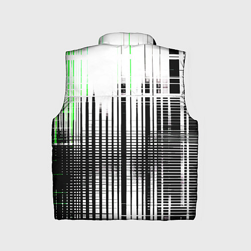 Детский жилет Зелёно-чёрный гранж на белом фоне / 3D-Черный – фото 2