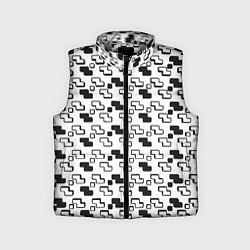 Детский жилет Чёрно-белые фигуры на белом фоне, цвет: 3D-светло-серый