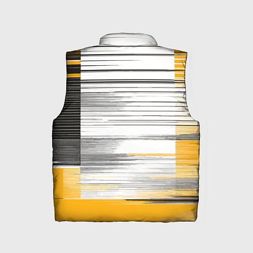 Детский жилет Чёрные вертикальные полосы на жёлто-белом фоне / 3D-Черный – фото 2