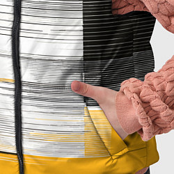 Детский жилет Чёрные вертикальные полосы на жёлто-белом фоне, цвет: 3D-черный — фото 2