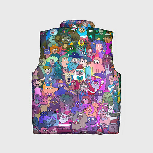 Детский жилет Новогодний виммельбух / 3D-Черный – фото 2