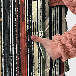 Детский жилет Полосатый красно-зелёный рваные полосы, цвет: 3D-черный — фото 2