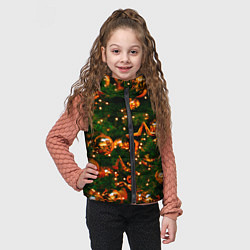 Детский жилет Новогодние игрушки на ветках, цвет: 3D-черный — фото 2