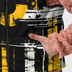 Детский жилет Жёлто-белый гранж на чёрном фоне, цвет: 3D-светло-серый — фото 2