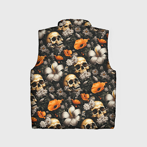 Детский жилет Маки и черепа / 3D-Черный – фото 2