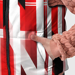 Детский жилет Чёрно-красные вертикальные и горизонтальные полосы, цвет: 3D-светло-серый — фото 2