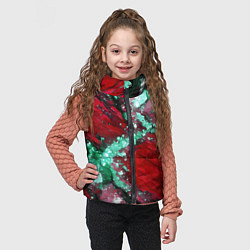 Детский жилет Голубой минерал в красном камне, цвет: 3D-светло-серый — фото 2