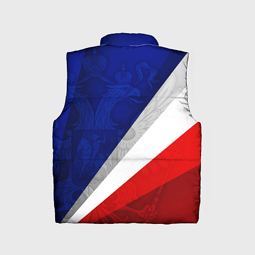 Детский жилет Герб России - триколор / 3D-Черный – фото 2