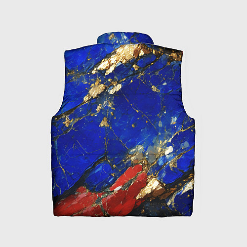 Детский жилет Золотой и красный минерал в синем камне / 3D-Светло-серый – фото 2