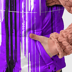 Детский жилет Вертикальные чёрно-белые линии на фиолетовом фоне, цвет: 3D-светло-серый — фото 2