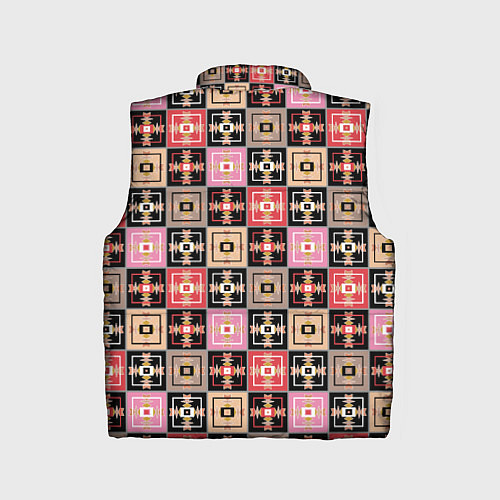 Детский жилет Разноцветная плитка с геометрическим рисунком / 3D-Черный – фото 2