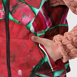 Детский жилет Зеленый минерал в красном камне, цвет: 3D-светло-серый — фото 2