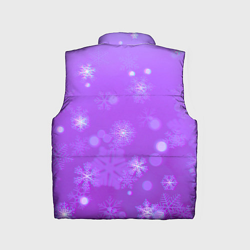 Детский жилет Резные снежинки глитч / 3D-Черный – фото 2
