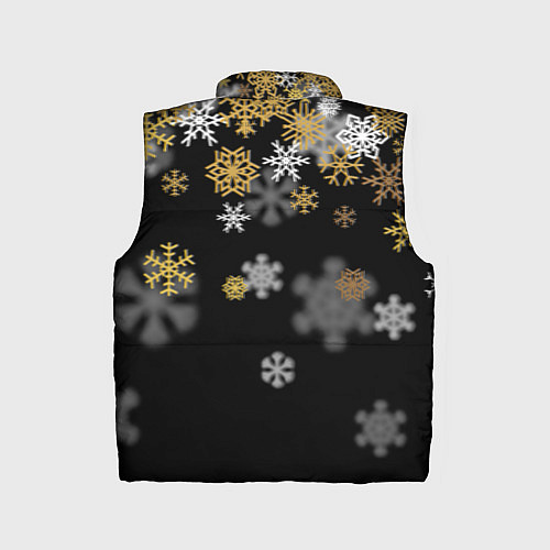 Детский жилет Снежинки объемные золотистые / 3D-Черный – фото 2