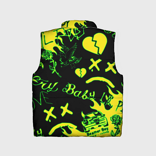 Детский жилет Lil Peep кислотные автографы / 3D-Черный – фото 2