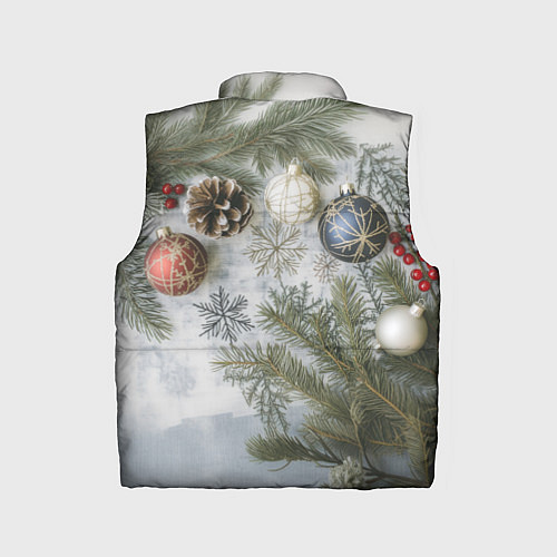 Детский жилет Новогодние ветки / 3D-Черный – фото 2
