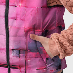 Детский жилет Чёрные пятна на розовом фоне абстракция, цвет: 3D-черный — фото 2