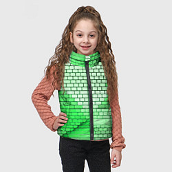 Детский жилет Зелёные кирпичики, цвет: 3D-черный — фото 2