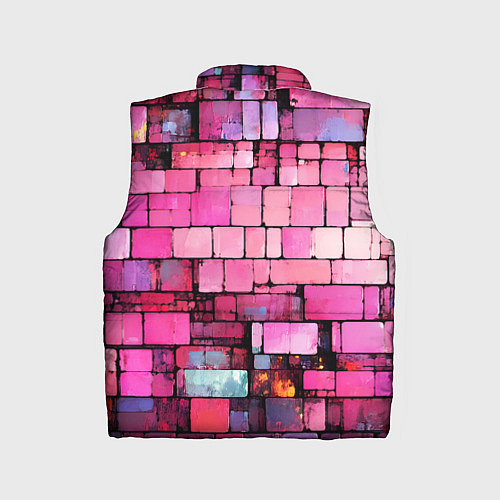 Детский жилет Pink bricks / 3D-Черный – фото 2