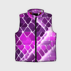 Детский жилет Фиолетовые рельефные плитки и белое свечение, цвет: 3D-красный