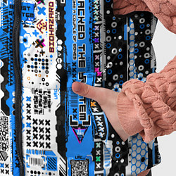 Детский жилет Киберпанк паттерн синий, цвет: 3D-черный — фото 2