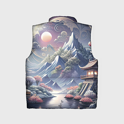 Детский жилет Япония - природа / 3D-Черный – фото 2