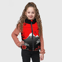 Детский жилет Японская гора и красная луна, цвет: 3D-черный — фото 2