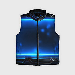 Детский жилет Синяя неоновая атмосфера, цвет: 3D-черный