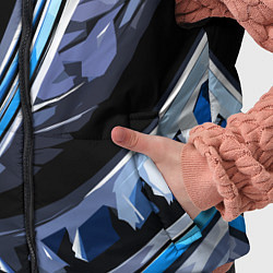 Детский жилет Волнистая чёрно-синяя абстракция, цвет: 3D-красный — фото 2