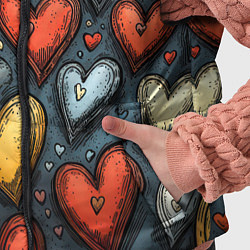 Детский жилет Разноцветные сердца, цвет: 3D-красный — фото 2