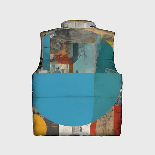 Детский жилет Абстрактный ретро коллаж / 3D-Черный – фото 2