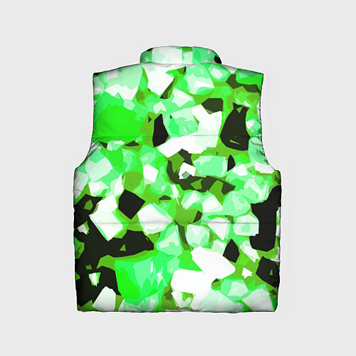 Детский жилет Green and white abstraction on a black background / 3D-Черный – фото 2