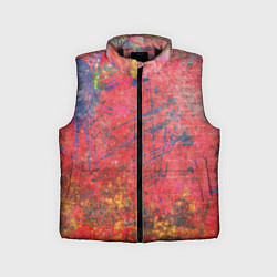 Детский жилет Абстракция - red yellow grunge, цвет: 3D-черный