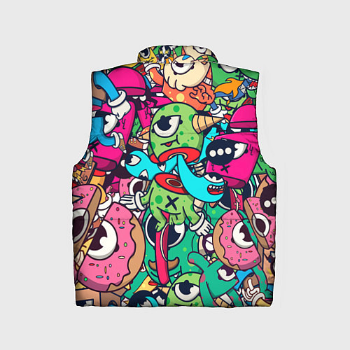Детский жилет Color doodle monsters / 3D-Черный – фото 2