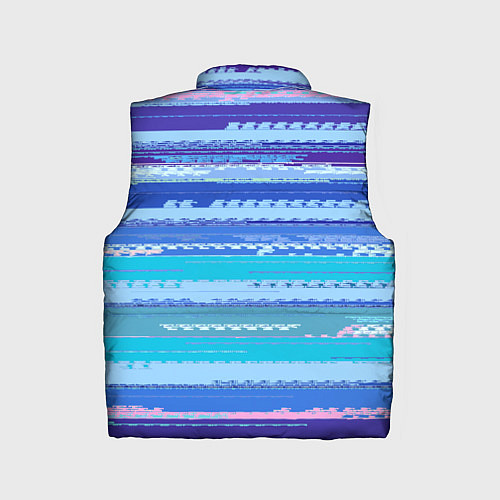 Детский жилет Морской сине-голубой абстрактные полосы / 3D-Черный – фото 2