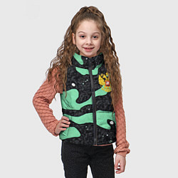 Детский жилет Текстурный черно-зеленый камуфляж, цвет: 3D-черный — фото 2