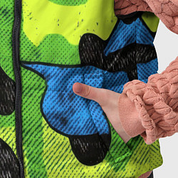 Детский жилет Зелено-синий абстрактный камуфляж, цвет: 3D-светло-серый — фото 2